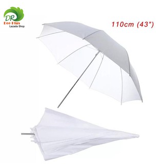 ร่มทะลุสีขาว ร่มคุณภาพสูง 43นิ้ว / 110cm เนื้อร่มโปร่งแสง ผ้าเกรดสูงสำหรับถ่ายภาพบุคคล/การถ่ายภาพเสื้อผ้า White Umbrella