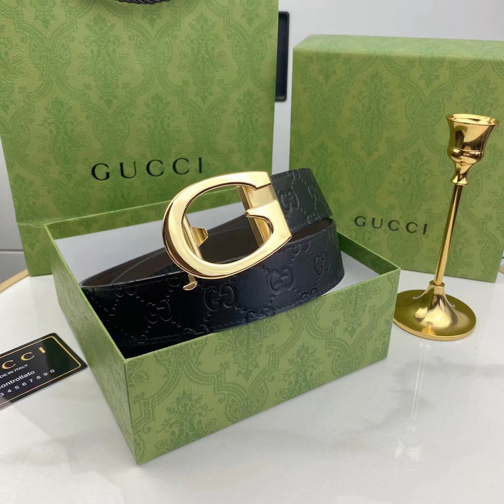 ของแท้-100-เข็มขัด-gucci-leather-belt-original-หนังแท