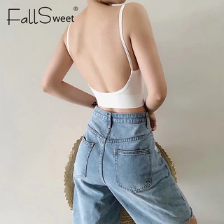 Fallsweet เสื้อชั้นใน เปิดหลัง เซ็กซี่ สําหรับผู้หญิง บางเฉียบ สายฟรี Bralette แข็ง ลึก V ชุดชั้นใน