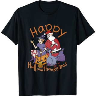 ROUNDคอลูกเรือNeckเสื้อยืด พิมพ์ลายฮาโลวีน ตลก Humorous Happy Hallowthanksmas-4XL