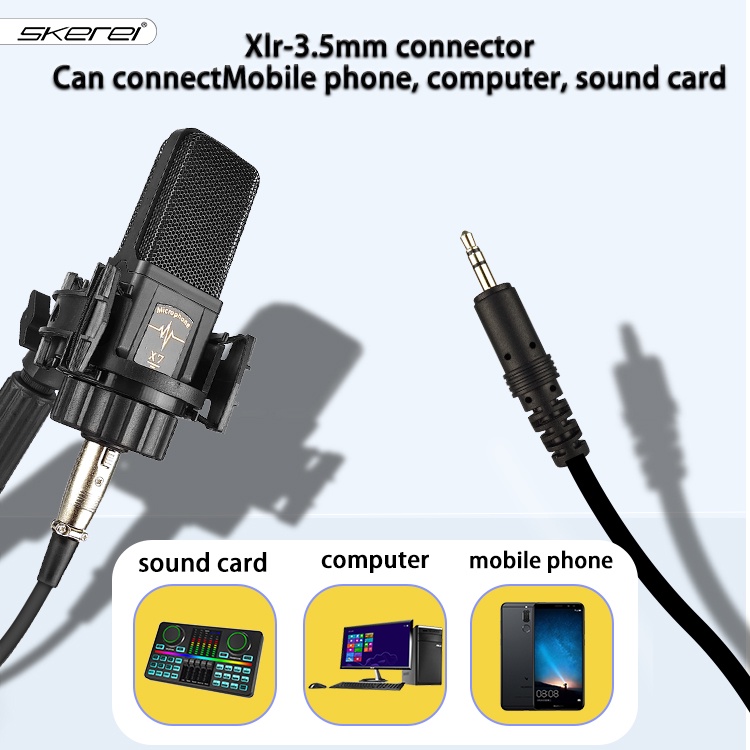 ไมค์-ไมค์อัดเสียง-bm800-x7-คอนเดนเซอร์-ไมโครโฟนคอนเดนเซอร์-พร้อมที่ยึดไมโครโฟนและชุดอุปกรณ์เสริม-microphones-s