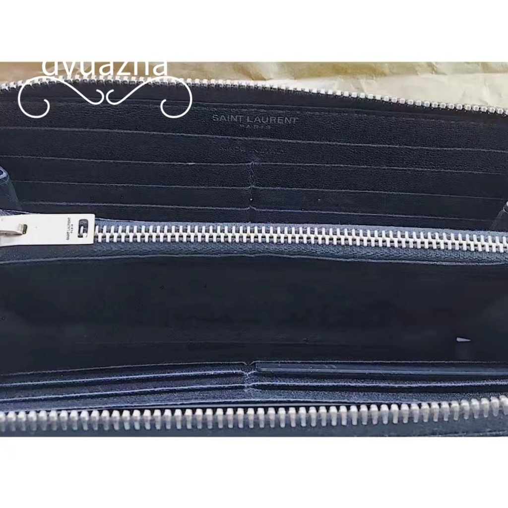 ของแท้-saint-laurent-ysl-monogram-long-zip-wallet