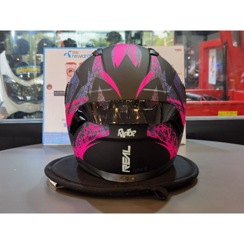หมวกกันน็อค REAL รุ่น Raptor Stratos ม่วง-ชมพู | Shopee Thailand