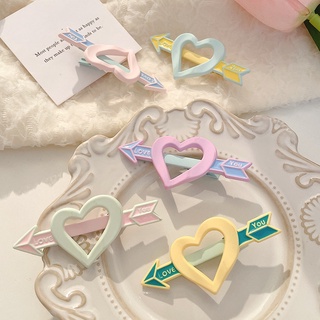 (A-273) พร้อมส่งในไทย กิ๊บหัวใจกามเทพ กิ๊บหัวใจลูกศร สีพาสเทล สีสันสดใสน่ารัก กิ๊บติดผมสไตล์แฟชั่นเกาหลี (เลือกสีได้)