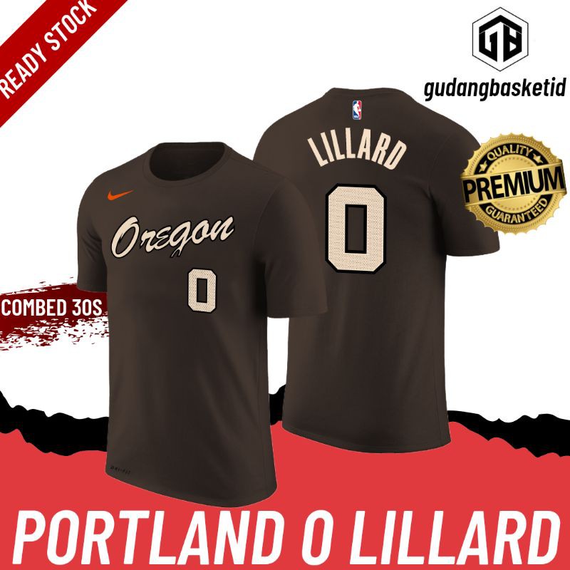 เสื้อยืดพิมพ์ลายแฟชั่นnike-nba-เสื้อบาสเก็ตบอล-เสื้อยืด-gametime-portland-blazers-0-lillards