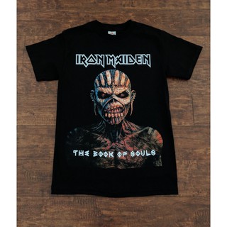 เสื้อยืดผ้าฝ้ายพิมพ์ลาย The Book of Souls Iron Maiden สำหรับผู้ชาย