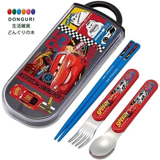 ชุดช้อนส้อมskater เซ็ท 3 อย่าง กล่อง+ช้อนซ้อม+ตะเกียบ ลาย Cars