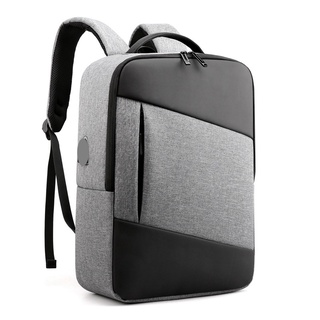 กระเป๋าเป้ผู้ชาย กระเป๋าเป้ชาร์จ USB กระเป๋านักเรียน กระเป๋าเป้คอมพิวเตอร์ สไตล์เกาหลี