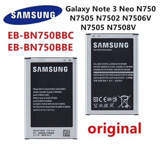SAMSUNG Original EB-BN750BBC EB-BN750BBE แบตเตอรี่3100MAh สำหรับ Samsung Galaxy Note 3 Neo N750 N7505 N7502 N7500Q N7506