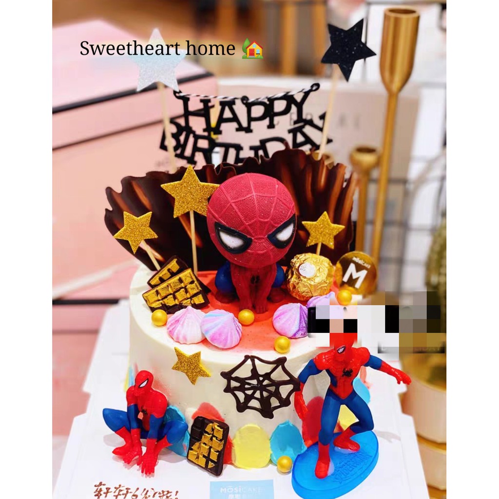 ภาพสินค้ามีของ พร้อมส่งยกเซต ฟิกเกอร์ super heroes spiderman สําหรับตกแต่งเค้ก จากร้าน warmsunshine1.th บน Shopee ภาพที่ 2