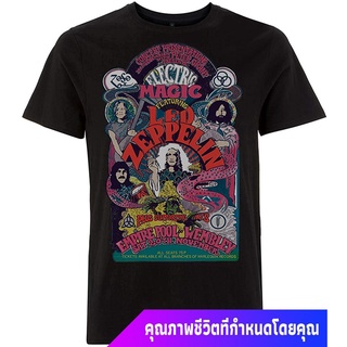 เสื้อยืดวงดนตรีผู้ชาย Led Zeppelin - Full Colour Electric Magic T Shirt sale เสื้อยืดผ้าฝ้ายall size