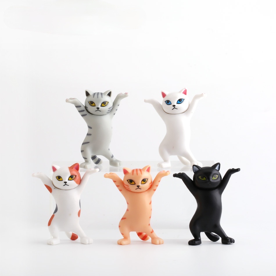 5pcs-cat-pen-holder-kids-toy-birthday-gift-weightlifting-earphones-holders-home-decoration-figurines