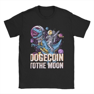 เสื้อยืดโอเวอร์ไซส์เสื้อยืดลําลอง แขนสั้น พิมพ์ลาย Dogecoin In The Moon Doge Hodl Crypto Cryptocurrency สําหรับผู้ชาย แล