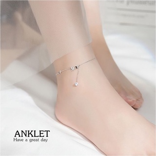 s925 Anklet 3 สร้อยข้อเท้าเงินแท้ ผีเสื้อน้อย สวยน่ารัก ใส่สบาย เป็นมิตรกับผิว