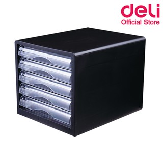 Deli 9775 File Cabinet ตู้เอกสาร แบบ 5 ชั้น A4 (สีดำ) อุปกรณ์สำนักงาน ตู้เก็บเอกสาร ชั้นเก็บเอกสาร อุปกรณ์จัดเก็บเอกสาร