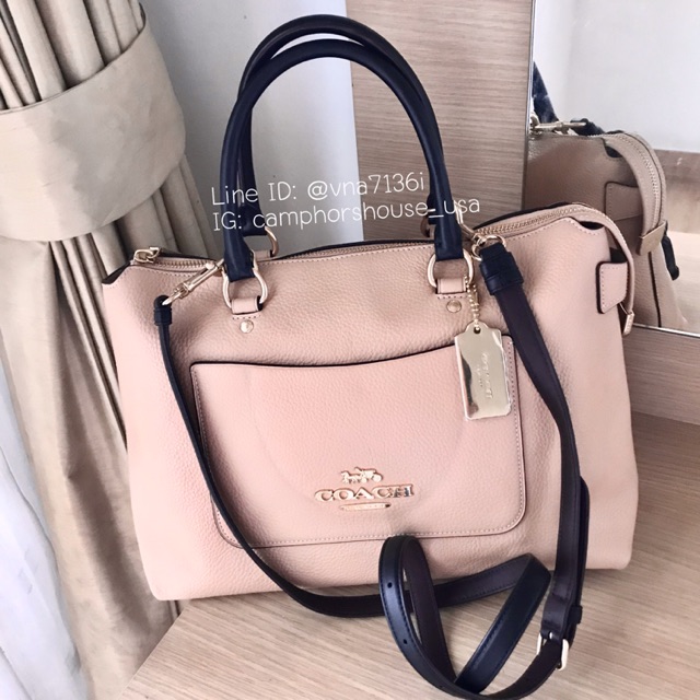 พร้อมส่ง-coach-emma-satchel-กระเป๋าสะพาย-ทรงสวย-หนังทั้งใบ