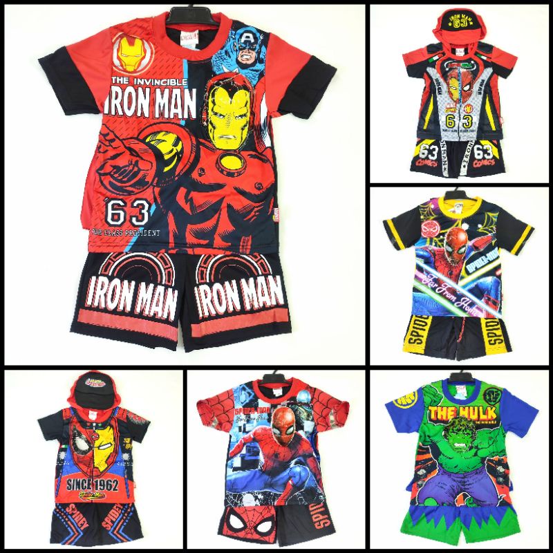 เสื้อยืดเด็ก-กางเกง-ผ้ามัน-ไฟกระพริบ-ลายลิขสิทธิ์marvel-dc