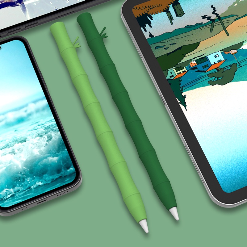 เคสซิลิโคน-ลายไม้ไผ่-สําหรับ-apple-pencil-2-1-apple-pencil-1-generation-2nd-ipad-tablet-touch-pen-stylus