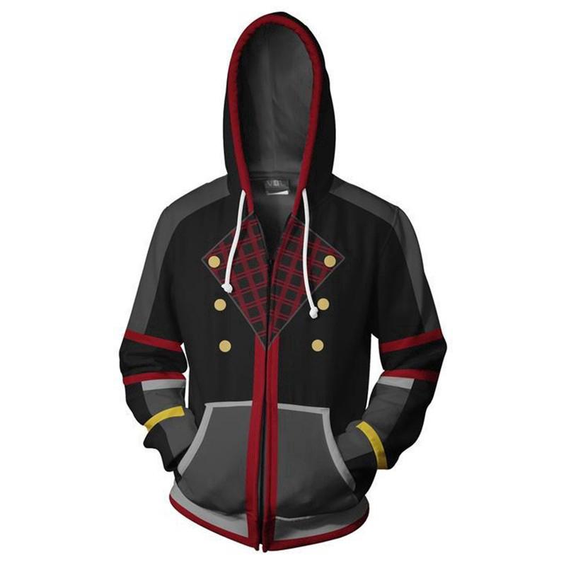 Unisex 3D Kingdom Hearts Hoody Sora เสื้อแจ็คเก็ตแฟชั่นลาย Hoodie