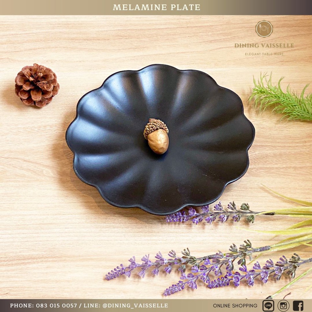 จานเมลามีน-melamine-floral-plate-อุปกรณ์บนโต๊ะอาหาร