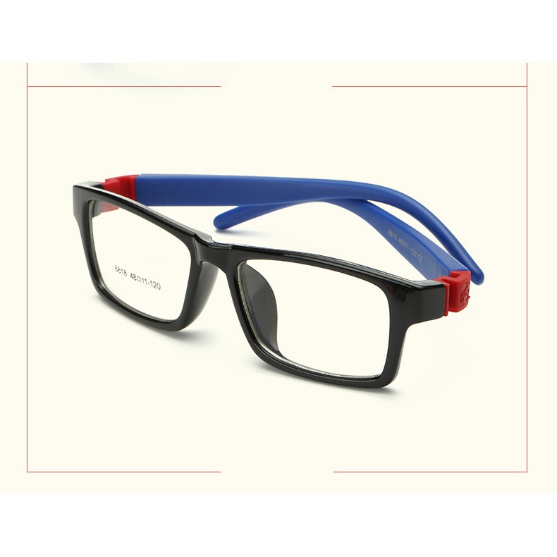 korea-แว่นตาแฟชั่นเด็ก-แว่นตาเด็ก-รุ่น-8818-c-2-สีดำขาน้ำเงิน-ขาข้อต่อที่ยืดหยุ่นได้สูง-สำหรับตัดเลนส์-เบาสวมไส่สบาย