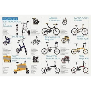 โปสเตอร์ จักรยาน รถจักรยาน จักรยานพับ Bicycle Bike POSTER 24”X35” Inch Folding Bike V2