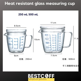 BESTCOFF ถ้วยตวง ทำจากแก้ว ทนไมโครเวพและความร้อนสูง Microweve and heat resistant measuring cup