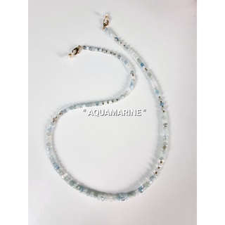 สายคล้องแมส หินนำโชค018 "AQUAMARINE "อความารีน"