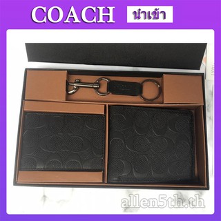 Coach แท้ กระเป๋าสตางค์ กระเป๋าสตางค์ผู้ชาย กระเป๋าสตางค์ใบสั้น F74929 กระเป๋าสตางค์หนัง กระเป๋าสตางค์แท้