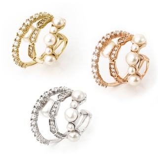 AR-Kang Collection***Ear Cuff แฟชั่นWhite Cz AAAAA , White Pearl(เงินแท้92.5%)