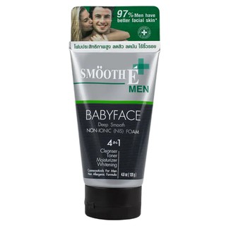 Smooth E Men Baby Face Foam (4.0 OZ.) 120 กรัม  โฟมล้างหน้าสำหรับผู้ชาย