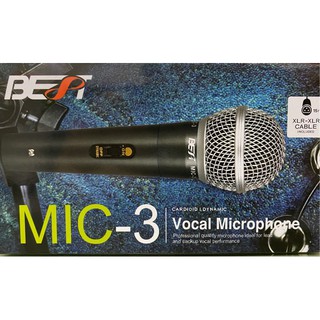 BEST ไมโครโฟนร้องเพลง รุ่น MIC-3 (สีดำ) พร้อมสายไมค์ 4.5 เมตร
