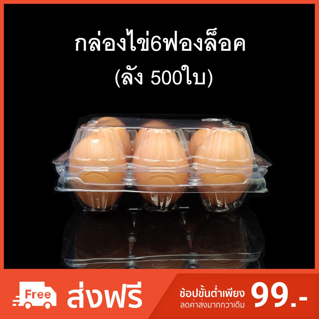 ลัง-500-ใบ-กล่องไข่6ฟองล็อค-กล่องใส่ไข่-กล่องพลาสติกใส่ไข่6ฟอง-สำหรับไข่-0-1-2