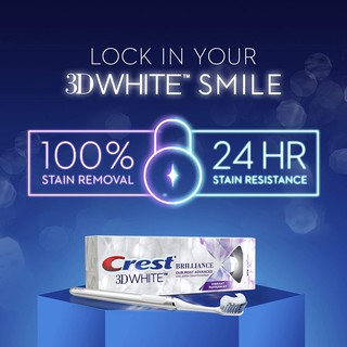 ยาสีฟัน Crest Brilliance (สูตรปรับปรุงใหม่)  110 กรัม ของแท้ นำเข้าจาก USA  ใช้เทคโนโลยีที่ดีที่สุดของ Crest