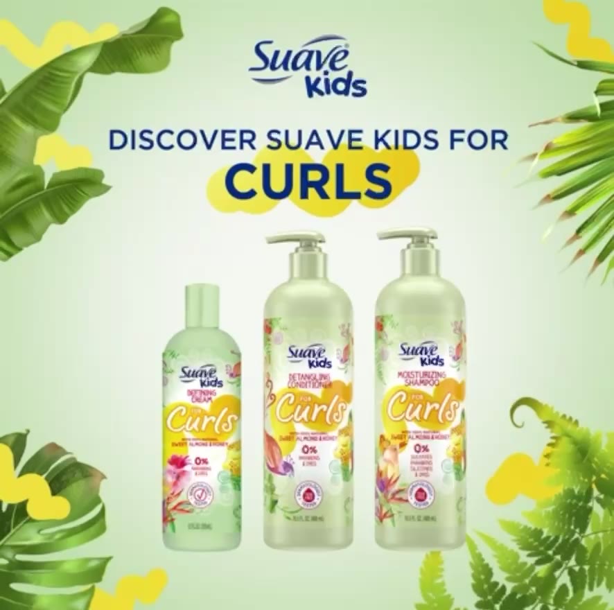 พร้อมส่ง-แชมพู-ครีมนวด-ผมเด็ก-สำหรับผมหยิกฟู-suave-kids-for-curls-detangling-conditioner-shampoo-488-ml-ราคา-490-บาท