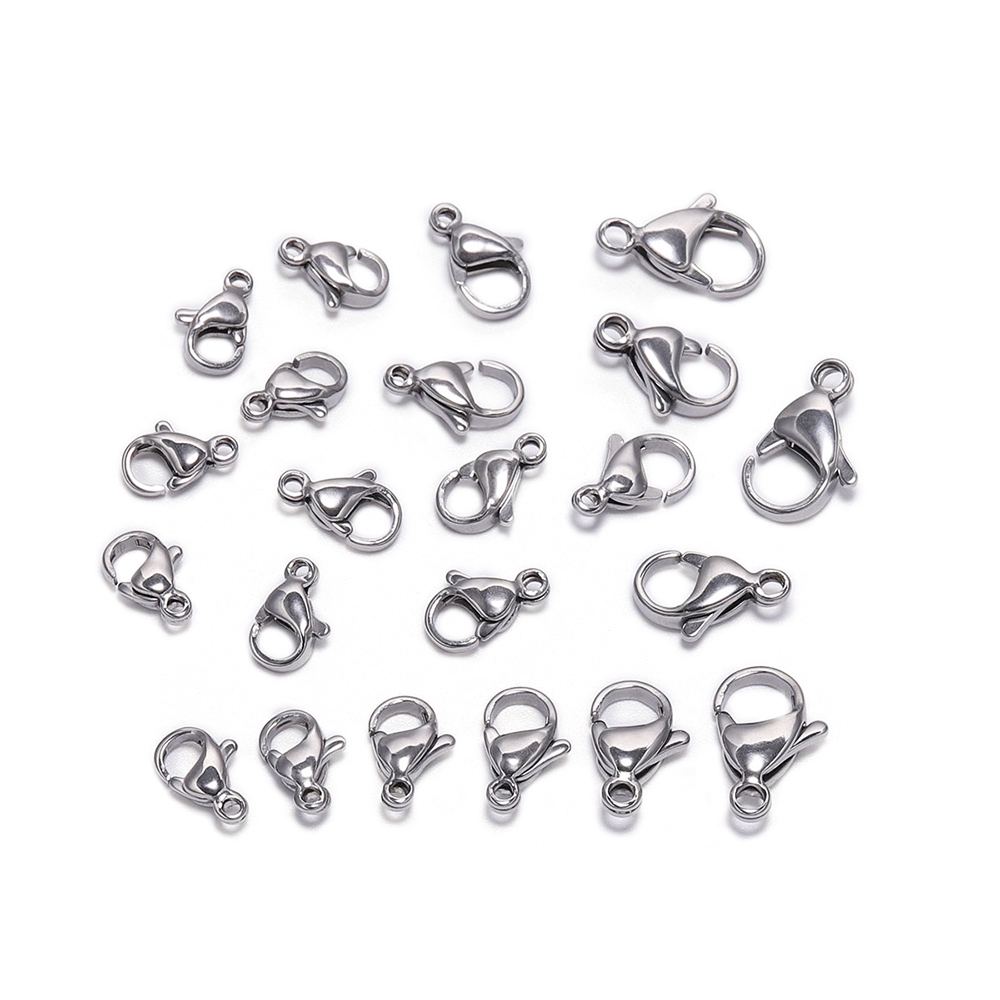 ตะขอก้ามปูสเตนเลส ขนาดเล็ก สําหรับทําเครื่องประดับ สร้อยคอ สร้อยข้อมือ DIY ขนาด 9 -15 มม. 30 ชิ้น / ลอต