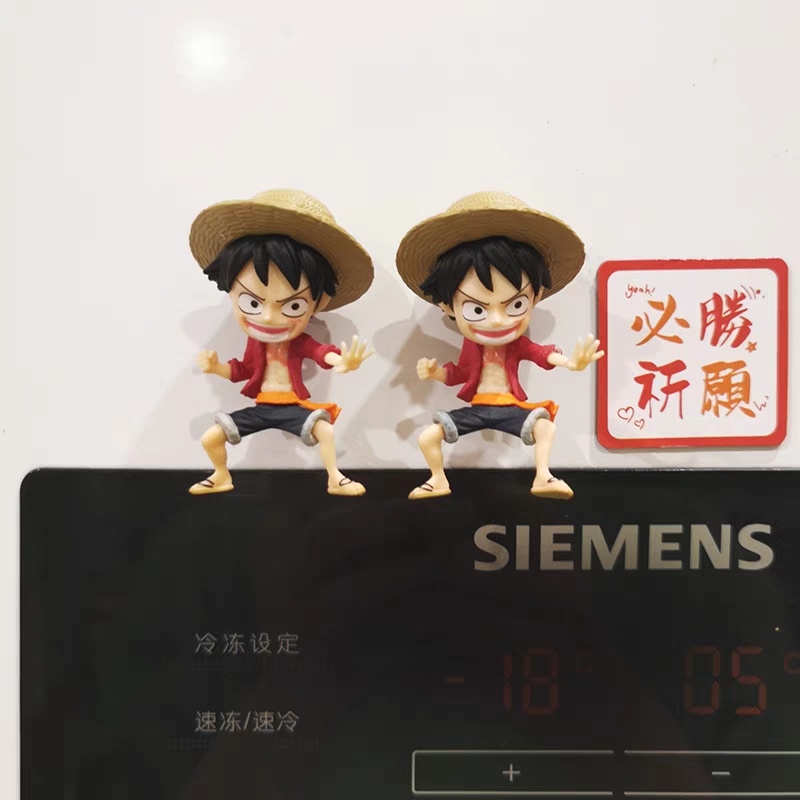 one-piece-หมวกฟาง-luffy-สเตอริโอ-3d-แม่เหล็กตู้เย็นแม่เหล็กสติกเกอร์สติกเกอร์ตกแต่งข้อความโพสต์แม่เหล็กตู้เย็น