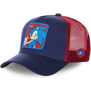 หมวกเบสบอล ผ้าฝ้าย ลาย Sonic The Hedgehog Snapback สไตล์ฮิปฮอป สําหรับเด็กผู้ชาย และผู้หญิง