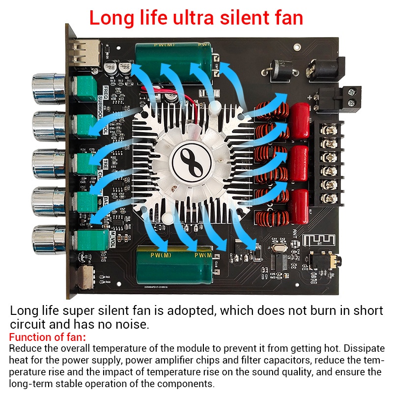 tda7498e-zk-ht21-bluetooth5-0-เครื่องขยายเสียงซับวูฟเฟอร์-2-1-channel-เครื่องขยายเสียงสเตอ-พัดลมระบายความร้อน-สุดยอดพลัง