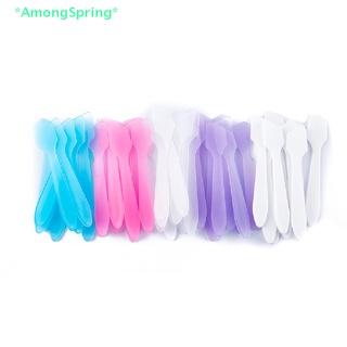 Amongspring&gt; ใหม่ ช้อนไม้พาย ผสมครีม มาสก์หน้า เครื่องสําอาง ขนาดเล็ก 10 ชิ้น