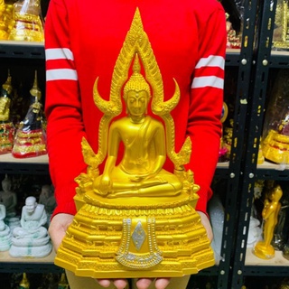 พระพุทธชินราช (สีทอง) หน้าตัก 5 นิ้ว สูง 32 ซม. (ฟรีของแถม)
