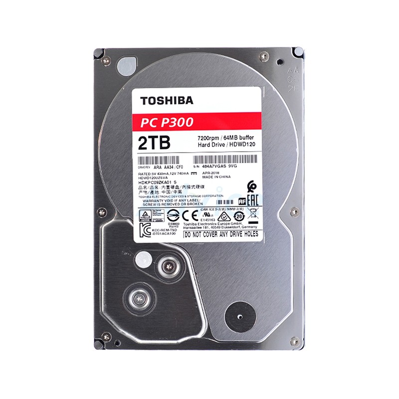 2 TB HDD TOSHIBA P300 (7200RPM, 64MB, SATA-3, HDWD120) | Shopee Thailand