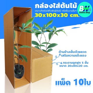 กล่องลูกฟูก 5 ชั้น 30.00x100.00x30.00cm (กล่องใส่ต้นไม้) (แพ็ค 10) กล่องกระดาษลูกฟูก ลังกระดาษ กล่องลัง กล่องกระดาษ