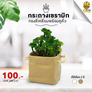 Cheap Cheap กระถาง เซรามิก ทรงสี่เหลี่ยมจตุรัส กระถาง ต้นไม้ ดอกไม้ สวน ตกแต่งบ้าน โต๊ะทำงาน ที่ใส่ปากกา เซรามิค บ้าน