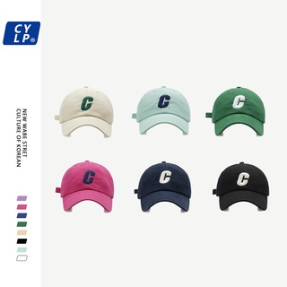 หมวกเบสบอล แบบนิ่ม ปักลายตัวอักษร C แฟชั่นฤดูใบไม้ผลิ และฤดูร้อน สไตล์เกาหลี สําหรับผู้หญิง