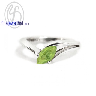Finejewelthai-แหวนเพอริดอท-เพอริดอท-แหวนพลอย-แหวนเงินแท้-พลอยประจำเดือนเกิด-Peridot-Silver-Ring-Birthstone-R1100pd