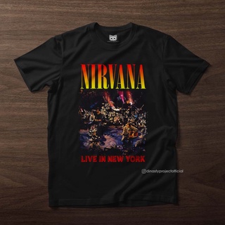 เสื้อยืด ผ้าฝ้าย พิมพ์ลาย Nirvana Live In NY Premium Combed สําหรับผู้ชาย