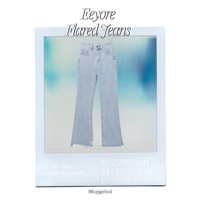 cpjgirlxx-eeyore-flared-jeans-sml-9-9-กางเกงยีนส์เอวสูง-ขาบาน-เกาหลี