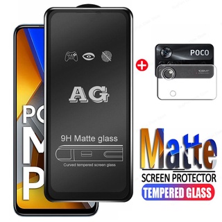 2 in 1 Matte Tempered Glass For Xiaomi poco M4 Pro 4G Full Glue Screen Protector Film for Xiaomi poco X4 Pro 5G Protective Glass