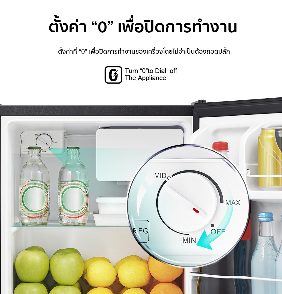 รายละเอียดเพิ่มเติมเกี่ยวกับ Hisense ตู้เย็น ประตู 1.6Q /45 ลิตร:รุ่น ER45B Silver